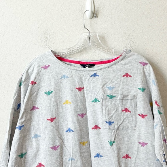 Joules Gray Dreamley Bee Print Long Sleeve & Joggers Jersey Pajama Set Sz L - Picture 6 of 16